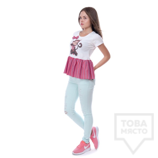 Дизайнерска дамска тениска My Magenta - pink monkey