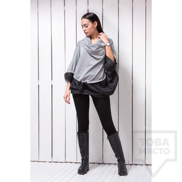 Широка дамска блуза Atassa - двулицев плат