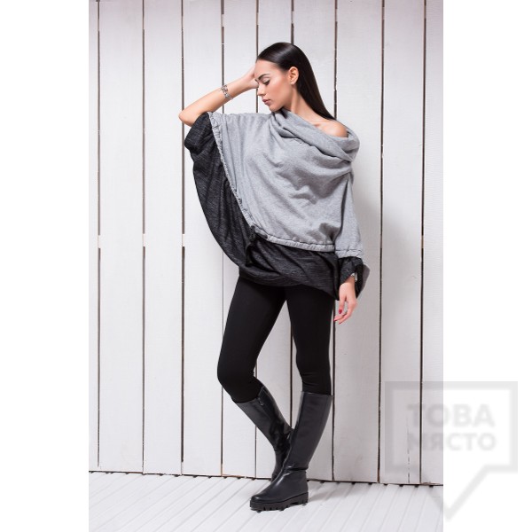 Широка дамска блуза Atassa - двулицев плат