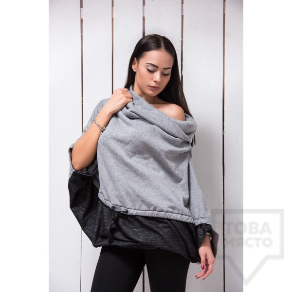 Широка дамска блуза Atassa - двулицев плат