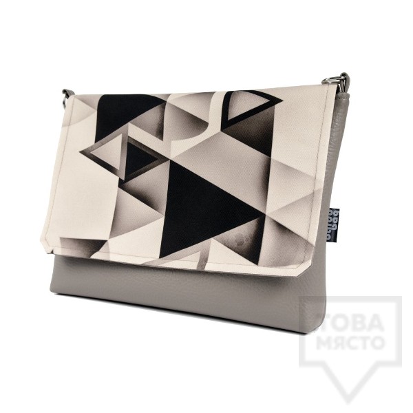 Дамска чанта Bardo - Abstraction с кожена презрамка