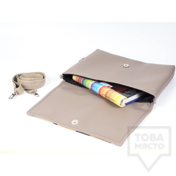 Дамска чанта Bardo - Abstraction с кожена презрамка