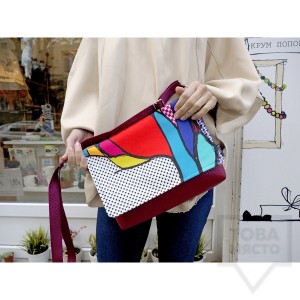 Дамска чанта Bardo - Rhythm с кожена презрамка