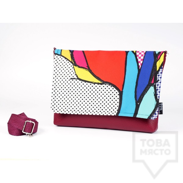 Дамска чанта Bardo - Rhythm с кожена презрамка