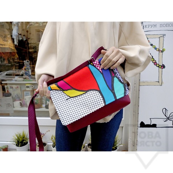 Дамска чанта Bardo - Rhythm с кожена презрамка