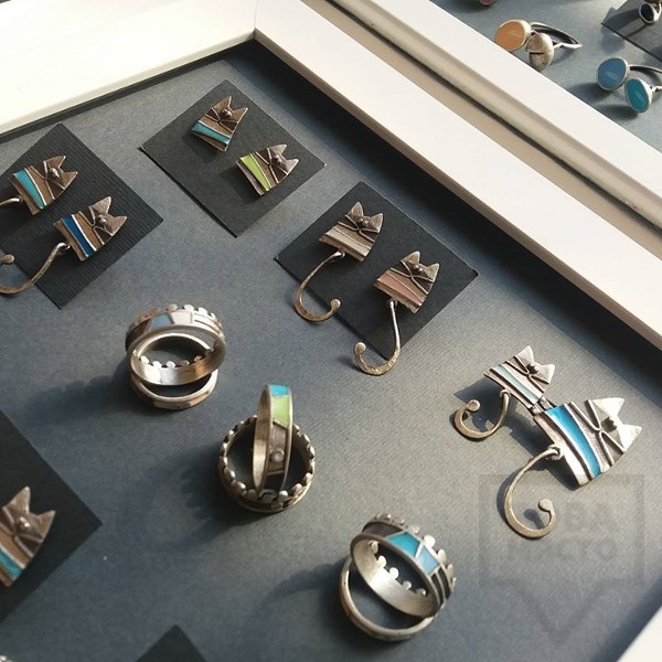 Сребърни обеци Топрева - котки