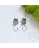 Сребърни обеци Топрева - сини котки