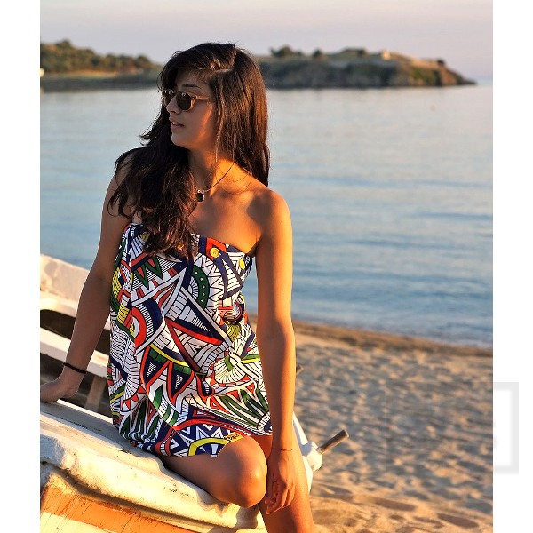 Дизайнерска плажна туника Bunga - Colors