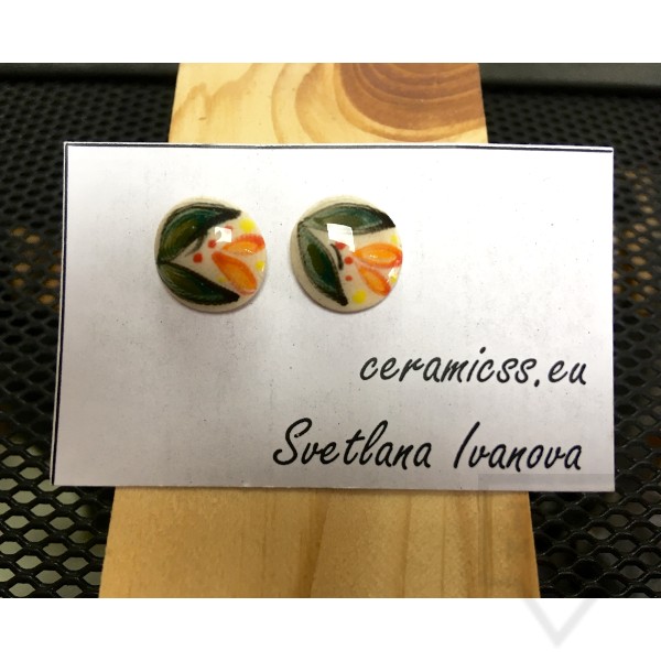 Дизайнерски обеци CeramicsS - минзухар