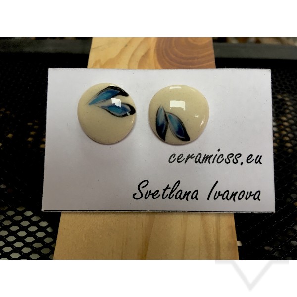 Дизайнерски обеци CeramicsS - сини листа