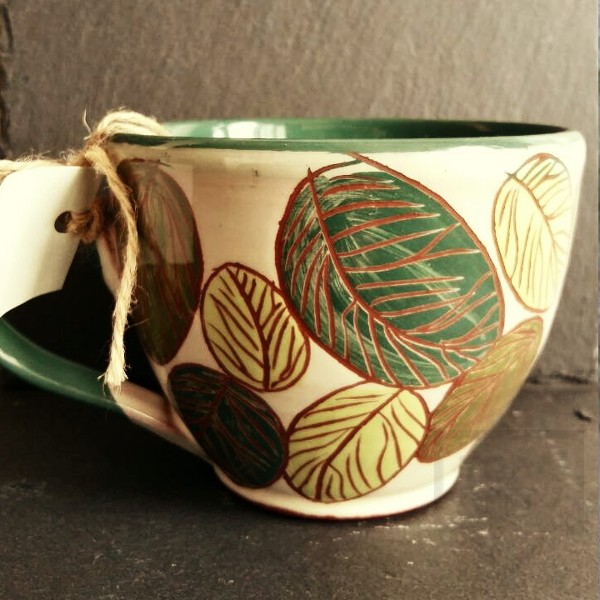 Handmade unique ceramic mug CeramicsS - Forest freshness
