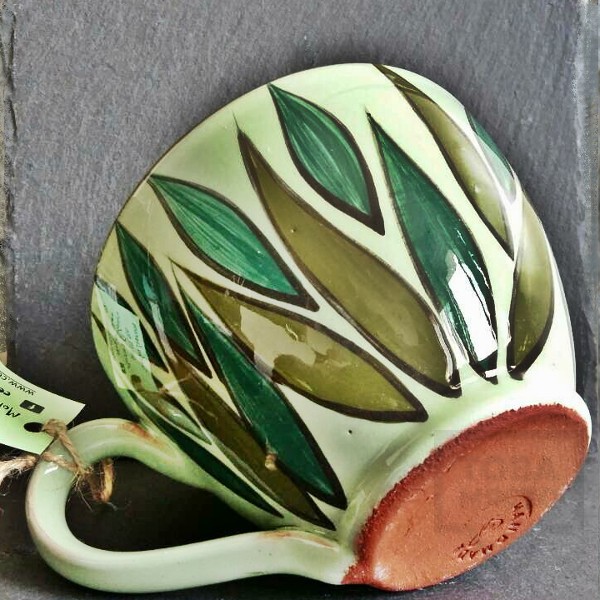 Handmade unique ceramic mug CeramicsS - Leaf garden