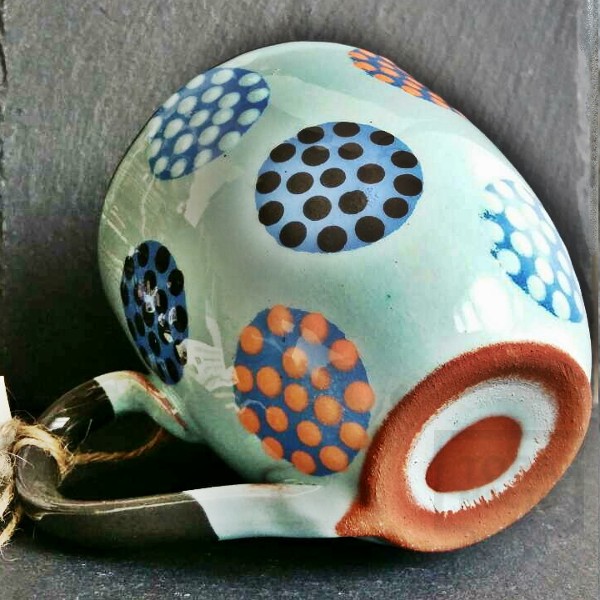 Ръчно изработена керамична чаша CeramicsS - Пъстра феерия