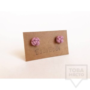 Ръчно изработени обеци 3va - "SuccuLove" baby pink
