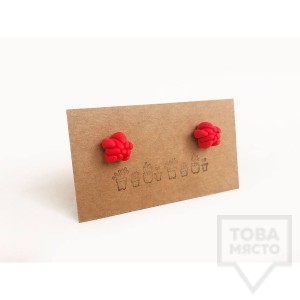 Ръчно изработени обеци 3va - "SuccuLove" - red