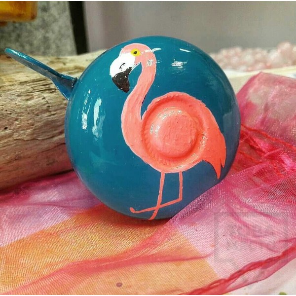 Ръчно декориран звънец за велосипед Dolly Bell - фламинго