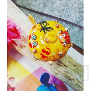 Ръчно декориран звънец за велосипед Dolly Bell - плаж