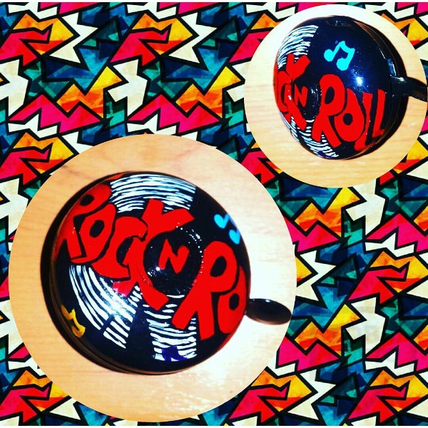 Ръчно декориран звънец за велосипед Dolly Bell - Rock and Roll