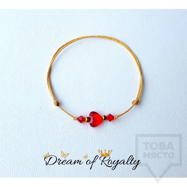 Ръчно изработена гривна талисман Dream of Royalty - heart of gold