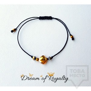 Ръчно изработена гривна талисман Swarowski кристал Dream of Royalty - black charm