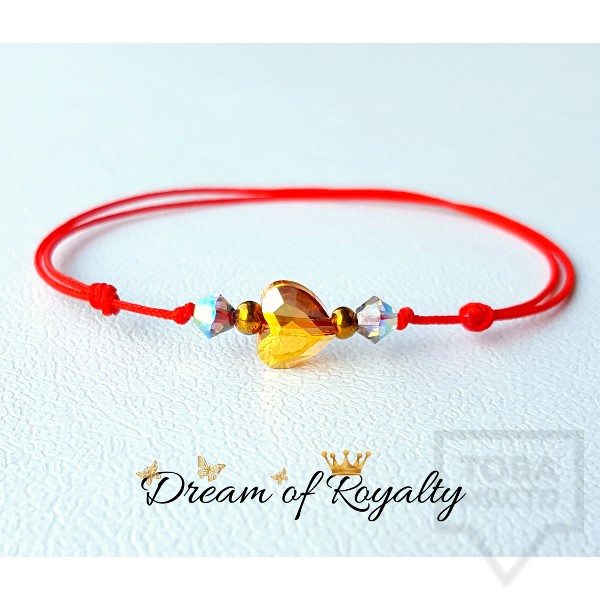 Ръчно изработена гривна талисман Swarowski кристал Dream of Royalty - red charm