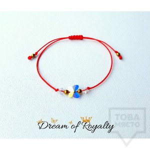 Ръчно изработена гривна талисман Swarowski кристал Dream of Royalty - red charm butterfly