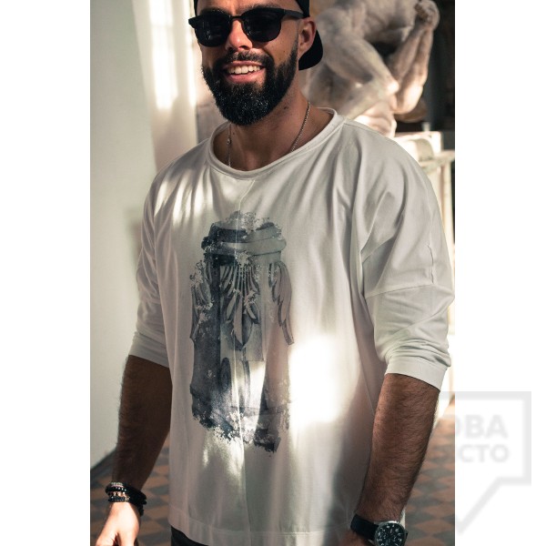 Ръчно рисувана мъжка блуза EGO - Коринтски капител колона