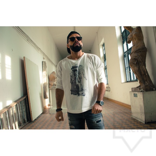 Ръчно рисувана мъжка блуза EGO - Коринтски капител колона