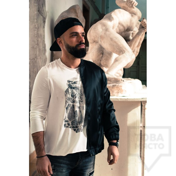 Ръчно рисувана мъжка блуза EGO - Коринтски капител колона