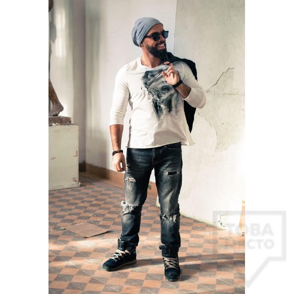 Ръчно рисувана мъжка блуза EGO - Жажда за внимание