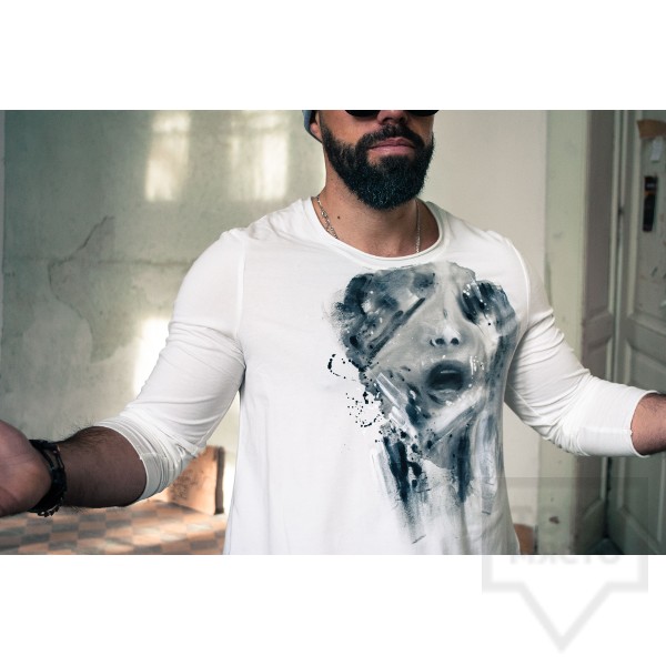 Ръчно рисувана мъжка блуза EGO - Жажда за внимание