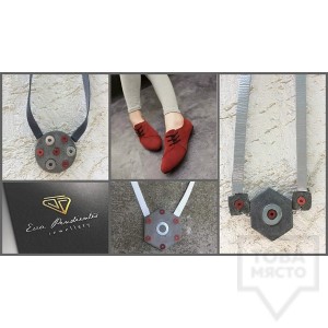 Дизайнерско колие EvaPendientes - бетон и болтове