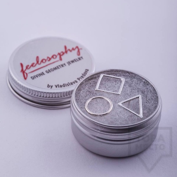 Комплект сребърни обеци Feelosophy - геометрични