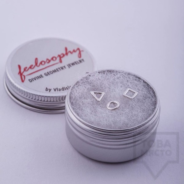 Комплект сребърни обеци Feelosophy whisper - геометрични