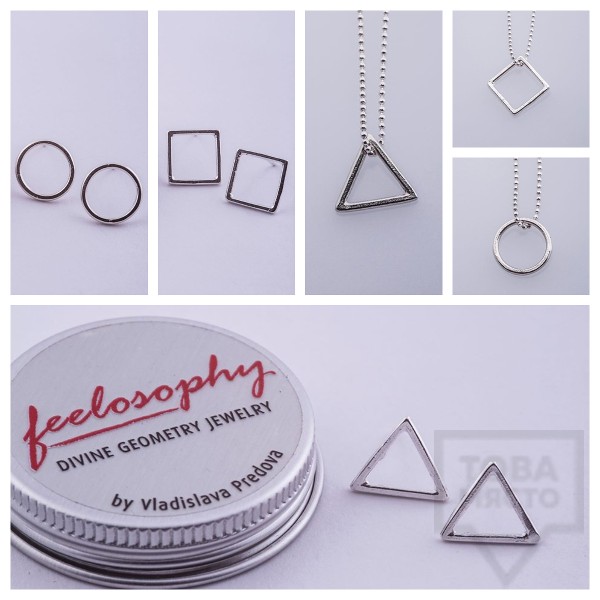 Комплект сребърно колие + обеци Feelosophy
