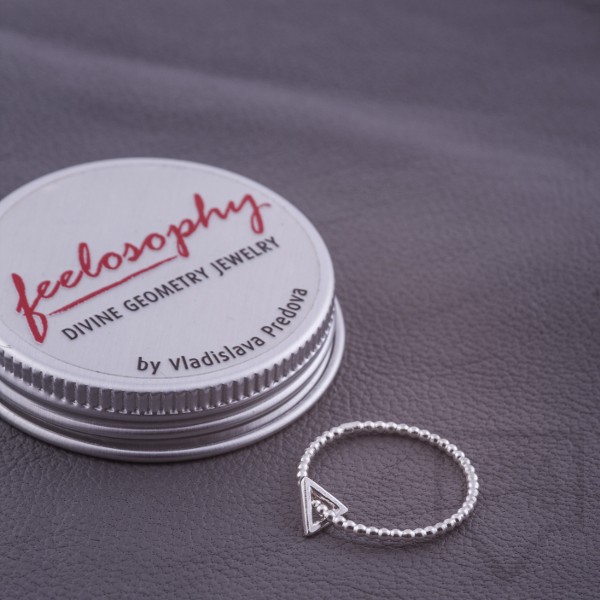 Сребърен пръстен Feelosophy - мини триъгълник