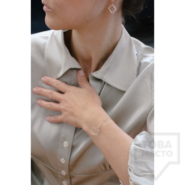 Сребърна гривна Feelosophy - квадрат