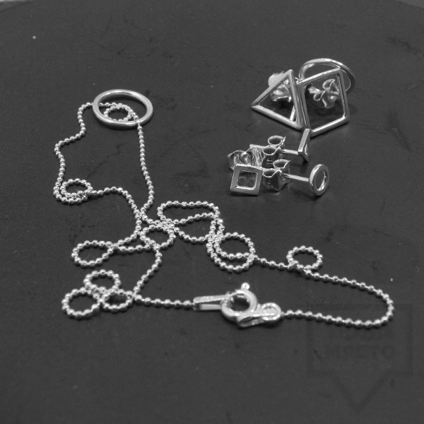 Комплект сребърни обеци Feelosophy - геометрични