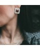 Сребърни обеци Feelosophy - bold квадрат