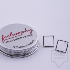 Сребърни обеци Feelosophy - квадрат