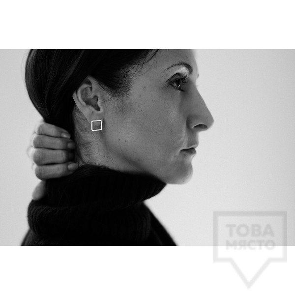 Сребърни обеци Feelosophy - квадрат