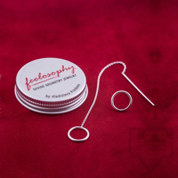 Сребърни обеци Feelosophy Sensuelle- висящи кръгове