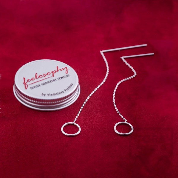 Сребърни обеци Feelosophy Sensuelle- висящи кръгове