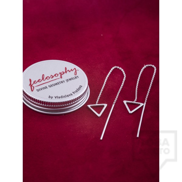 Сребърни обеци Feelosophy Sensuelle - висящи триъгълници