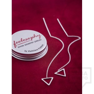 Сребърни обеци Feelosophy Sensuelle - висящи триъгълници