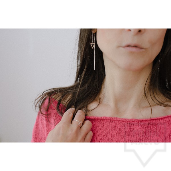 Сребърни обеци Feelosophy Sensuelle - висящи триъгълници