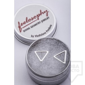 Сребърни обеци Feelosophy - триъгълник