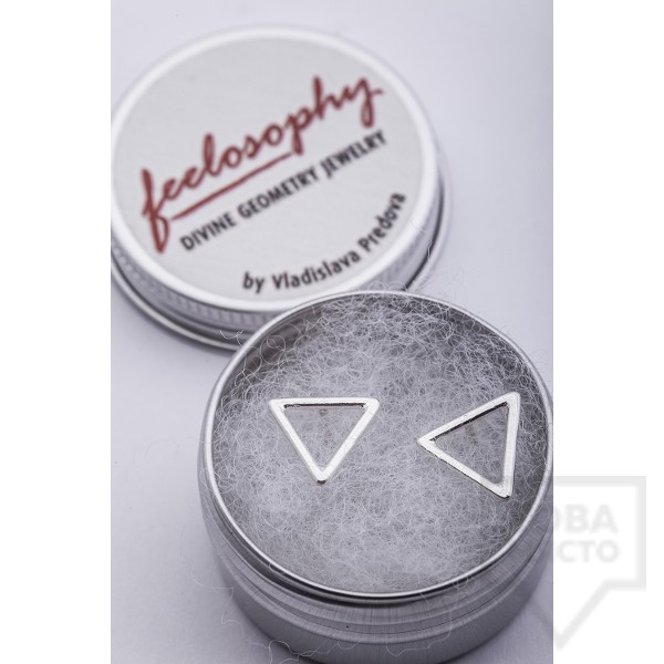 Сребърни обеци Feelosophy - триъгълник