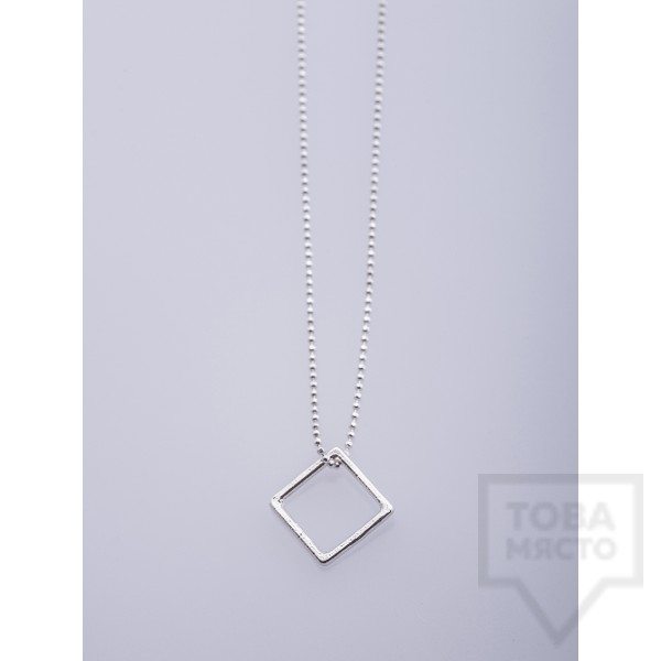 Сребърно колие Feelosophy - квадрат
