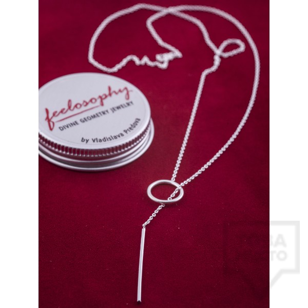 Сребърно отворено колие Feelosophy Sensuelle - кръг